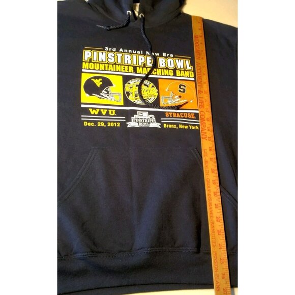 WVU Mountaineers Syracuse Pinstripe Bowl 2012 Hooded Sweatshirt L Pride Of WV - Picture 5 of 11